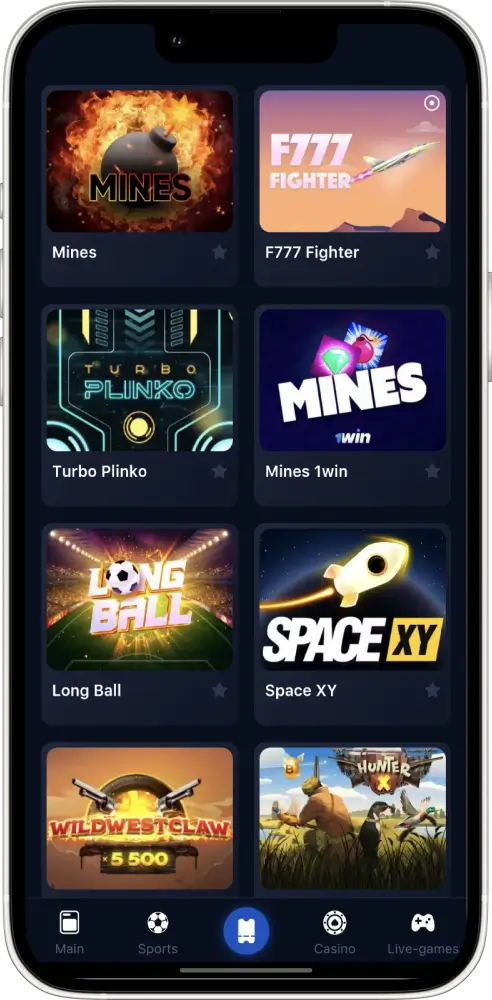Many games are available to users in Kenya on the 1win app