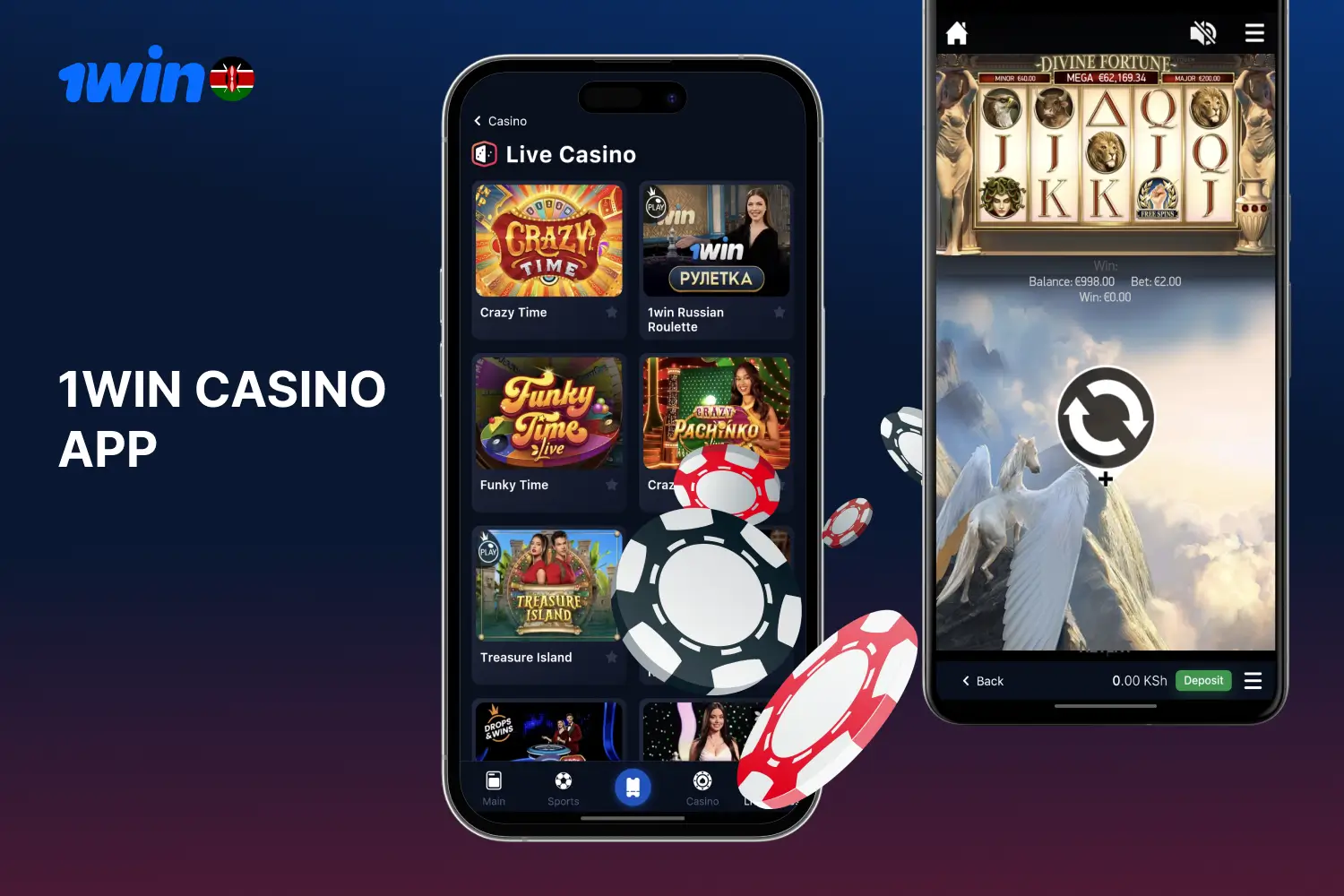 All of 1win's popular online casino games are available on its mobile app