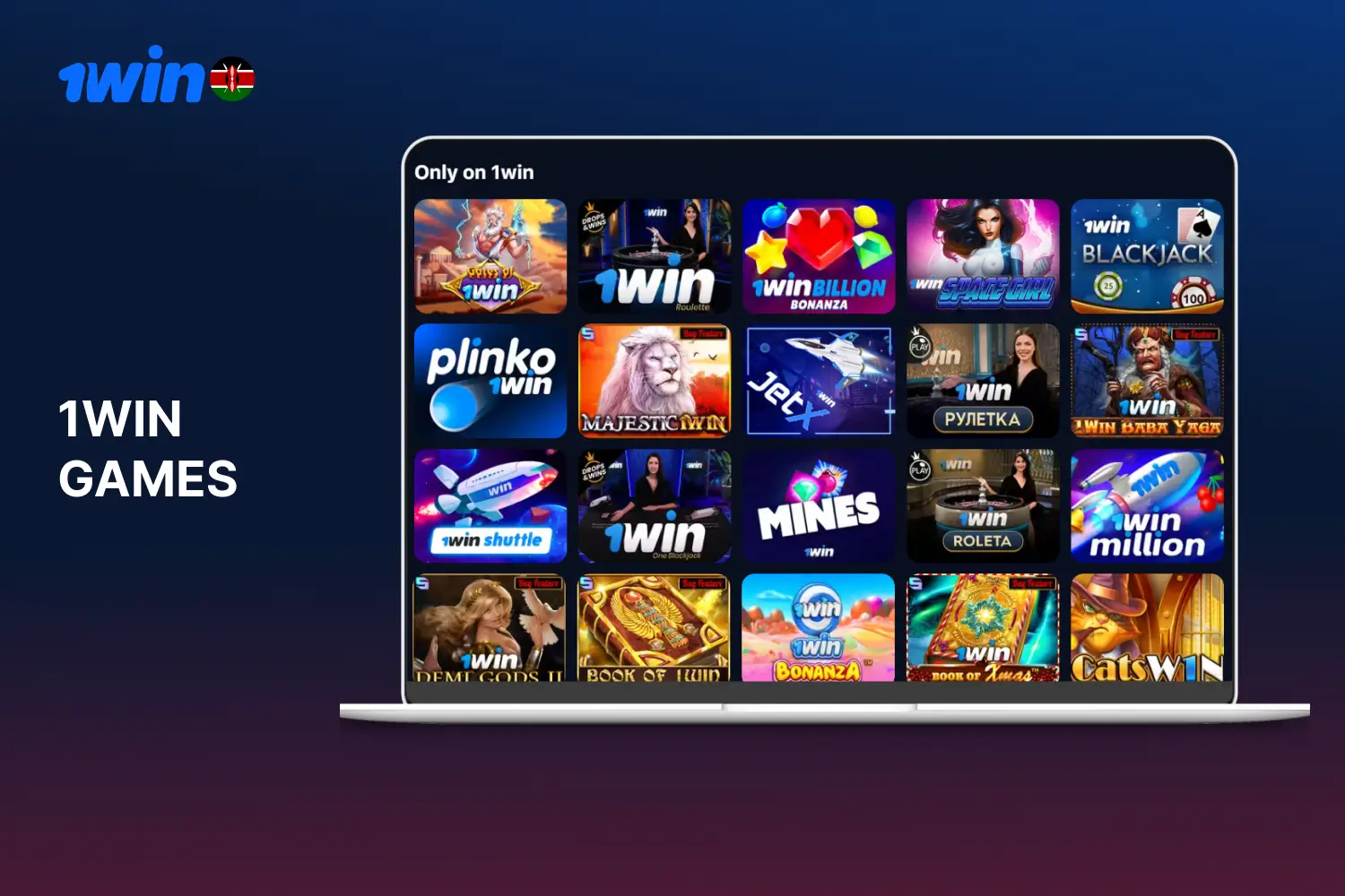 13 different 1win Games options can play users for from Kenya