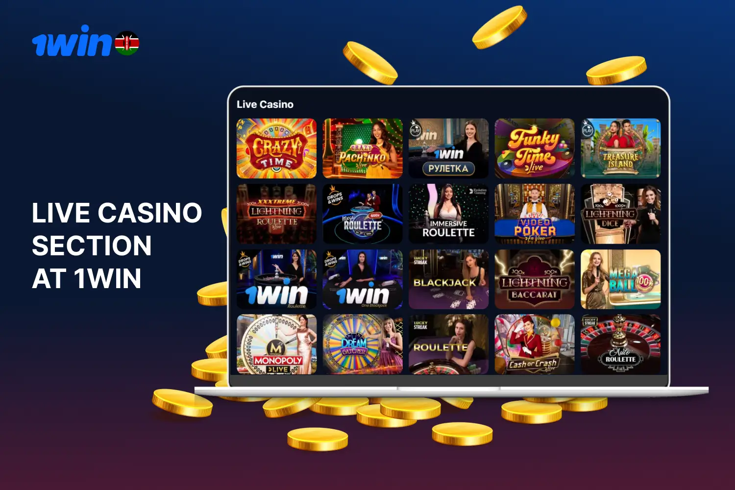 1win provides users with the opportunity to play online casinos with live dealers