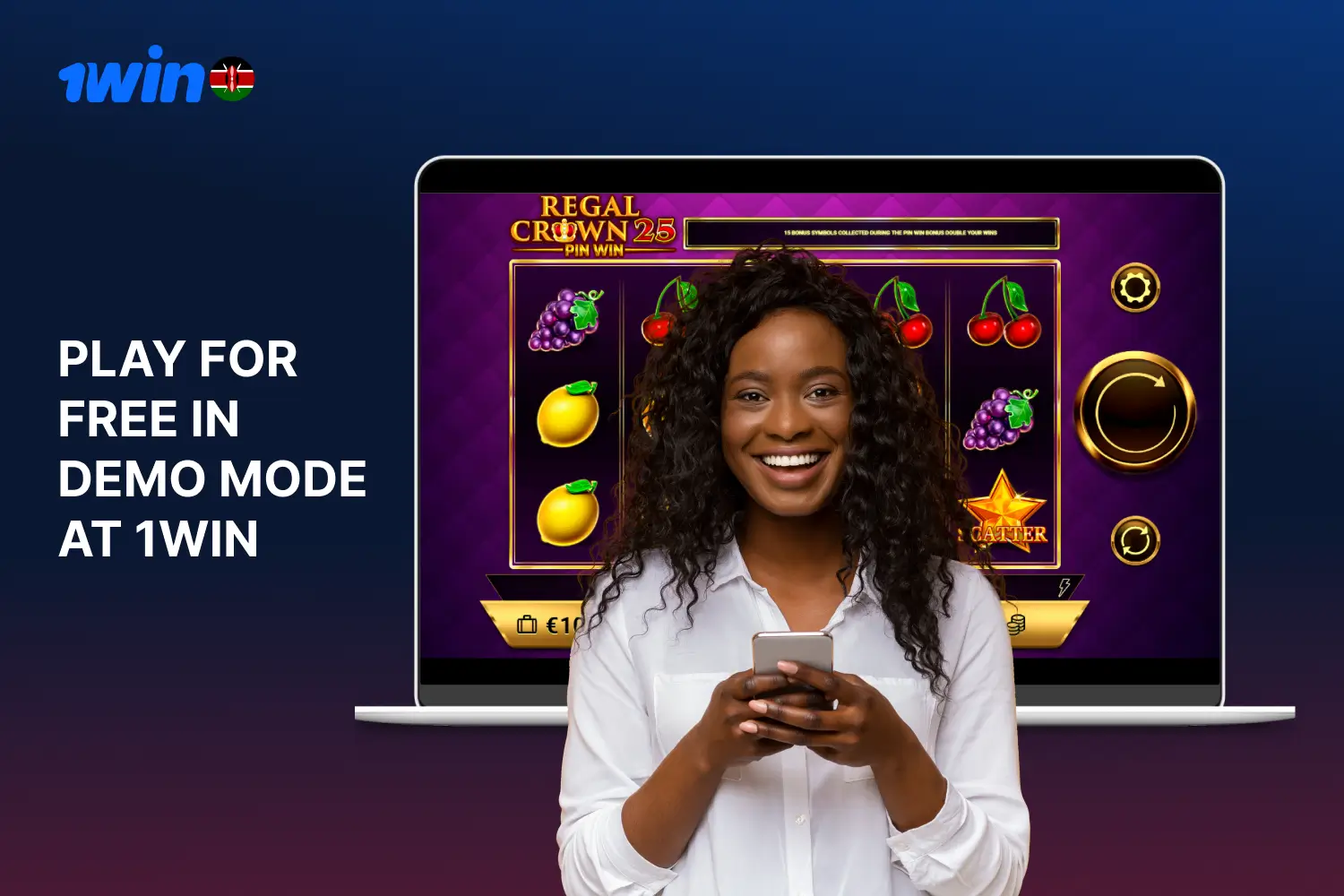 Gamblers from Kenya can play at the casino in demo mode and experience all the benefits of 1win games without investing money