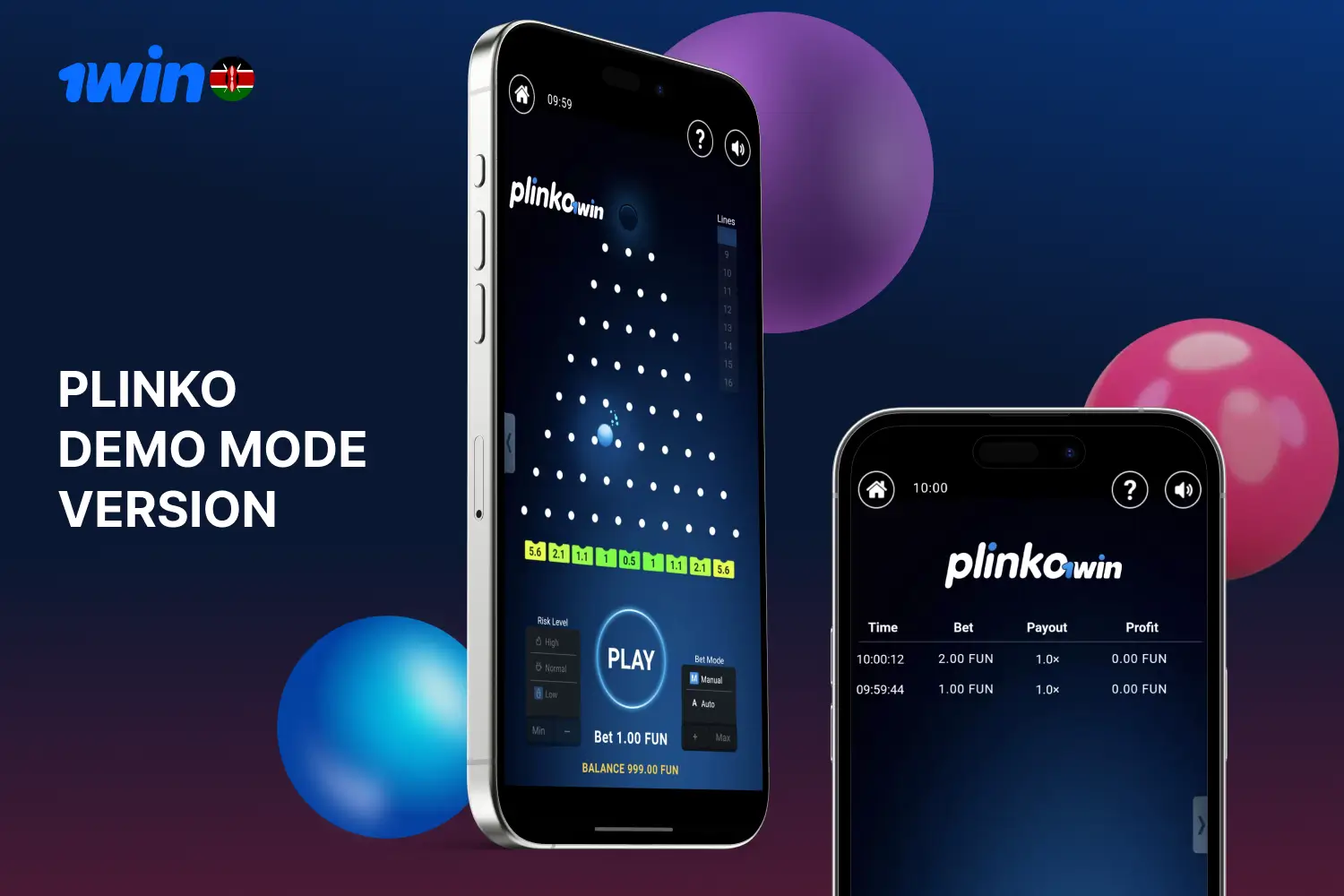 Kenyan users can experience all the benefits of playing plinko in demo mode