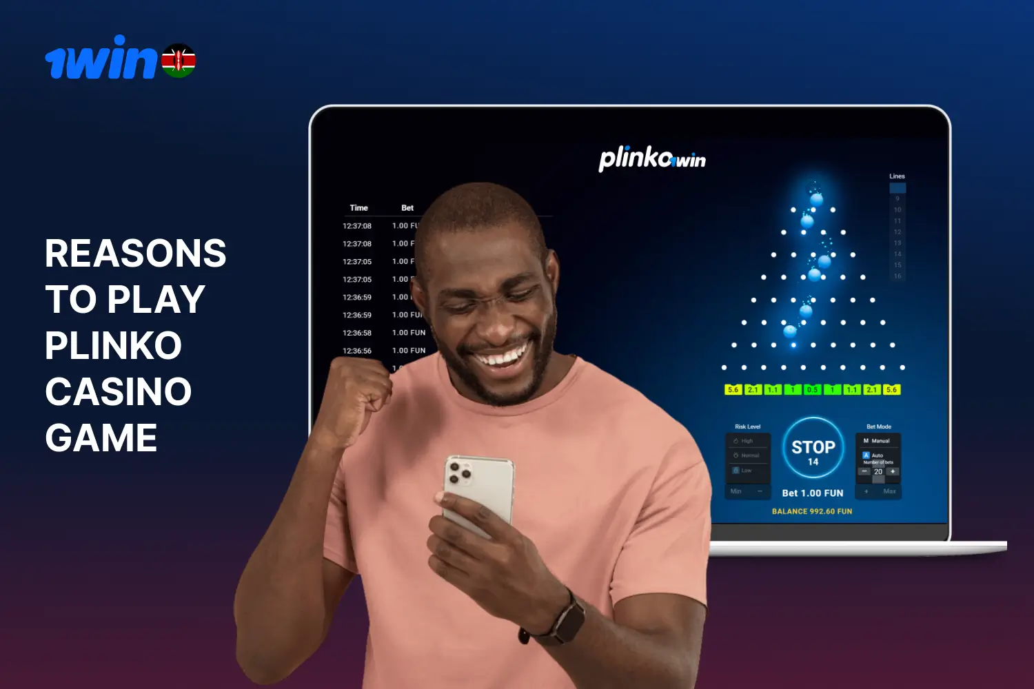 Kenyan players have many different reasons to play Plinko at 1win casino