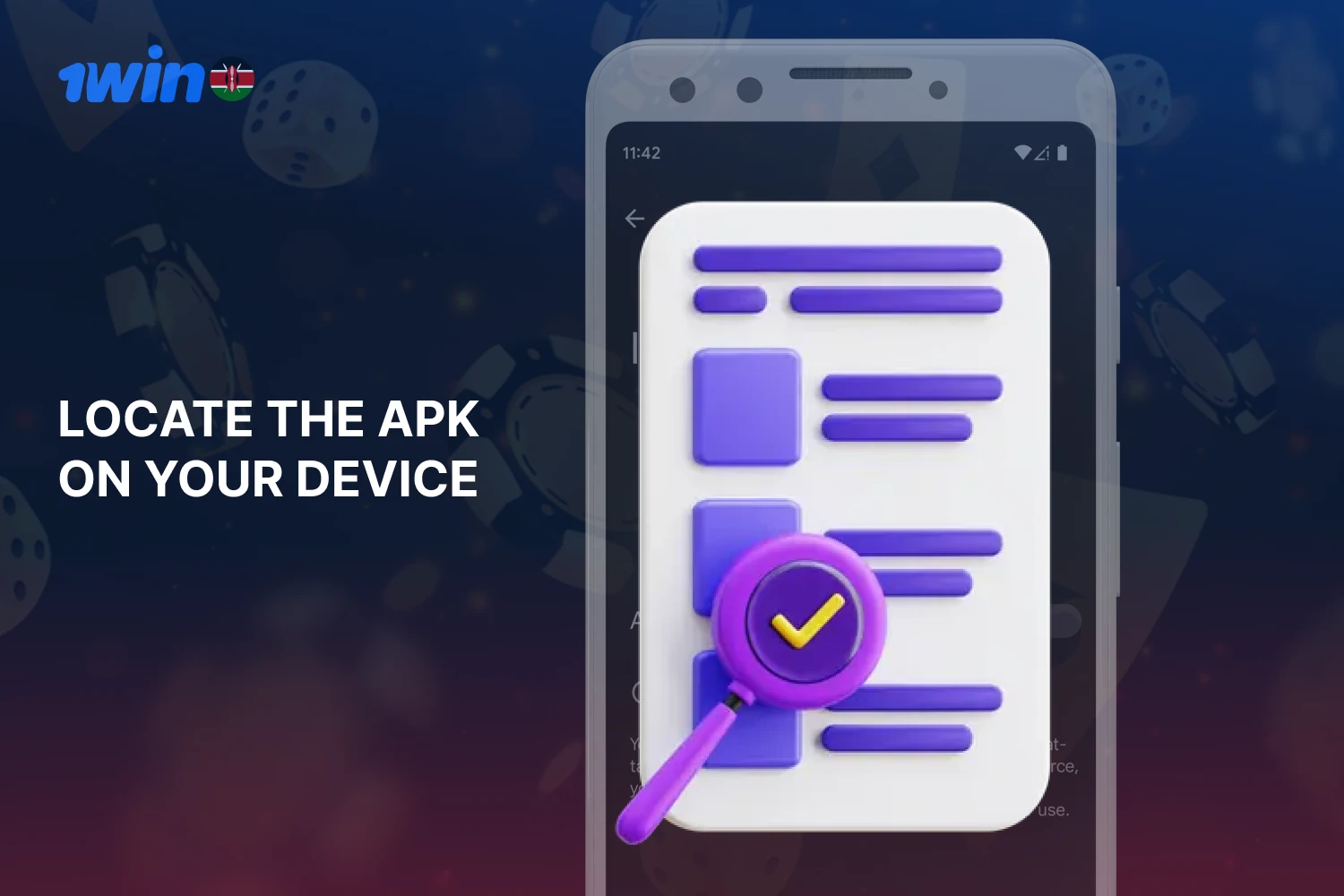 Locate the 1win apk on your device