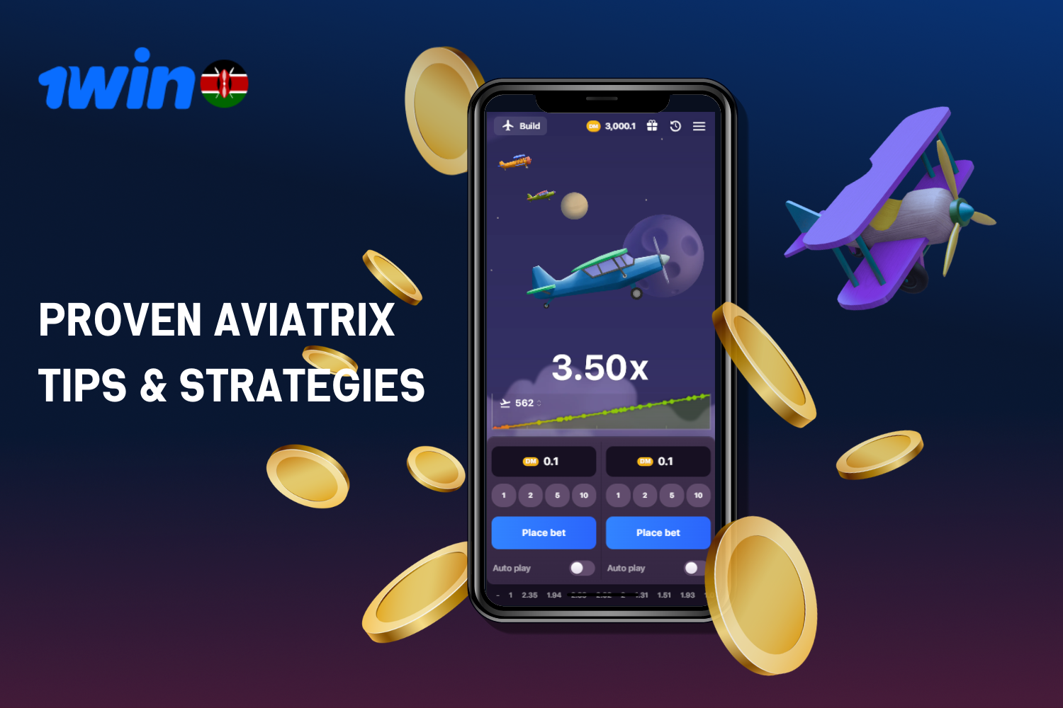 Aviatrix's proven tips and strategies at 1win will help players from Kenya win the game.