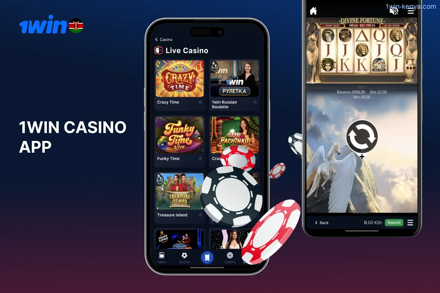 All of 1win's popular online casino games are available on its mobile app