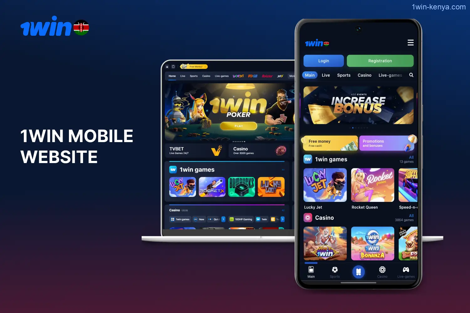 Kenyan players can use the mobile version of the 1win website for betting and casino games