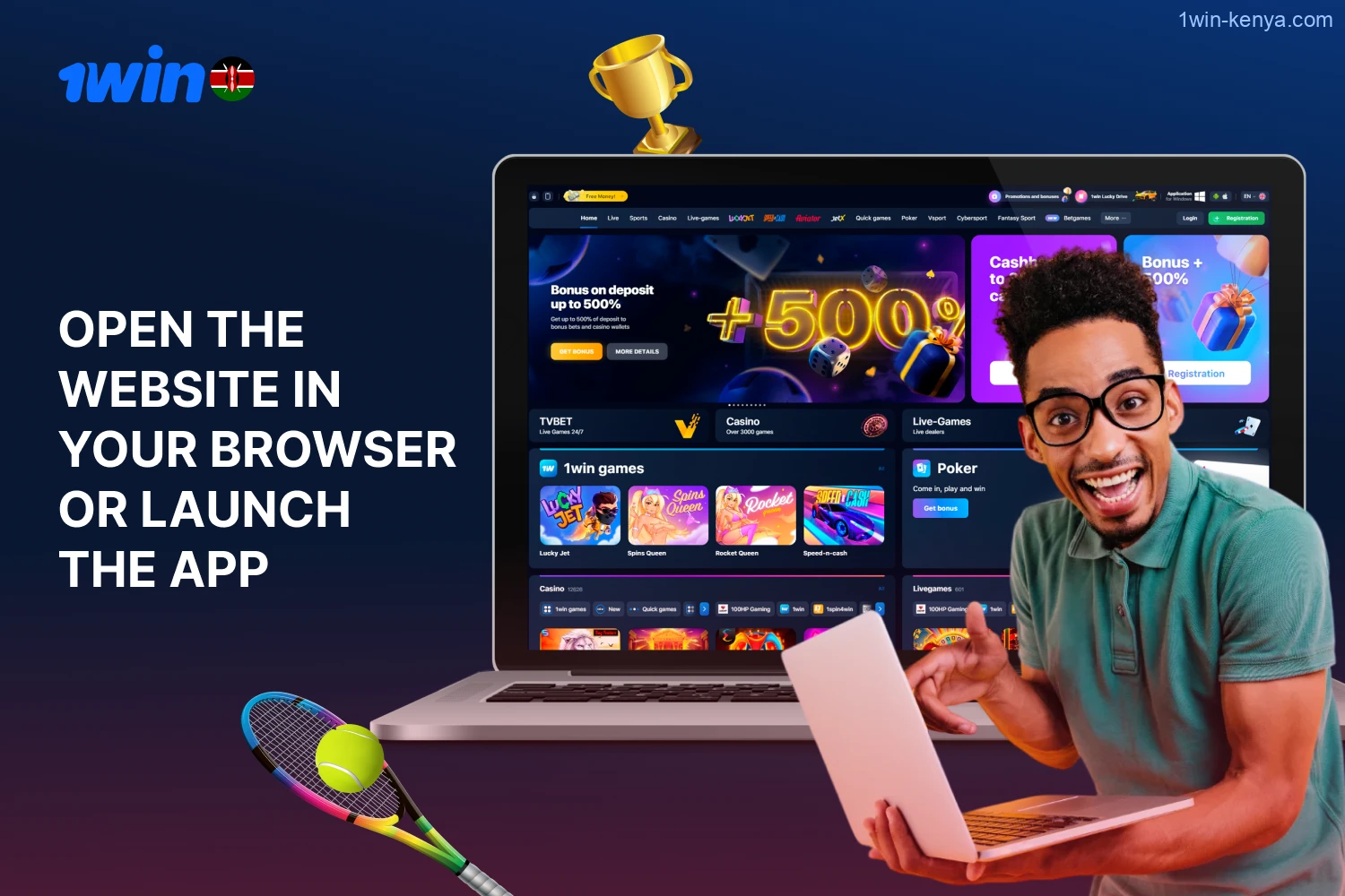 To place a bet, open the website in your browser or launch the 1win Kenya app