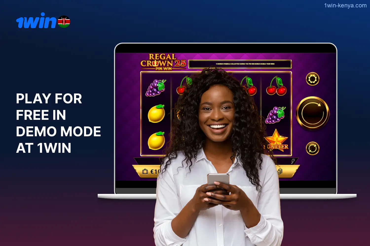 Gamblers from Kenya can play at the casino in demo mode and experience all the benefits of 1win games without investing money