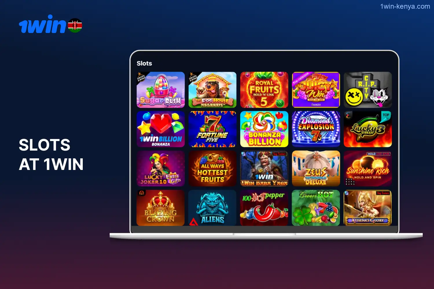 Playing slots online available at 1win online casino for users from Kenya